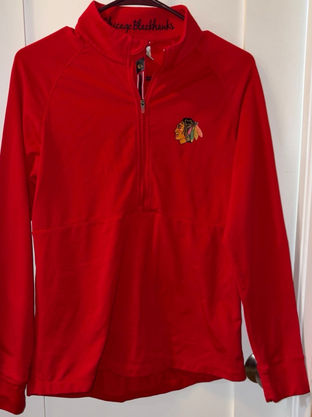 NHL Red Chicago Blackhawks Quarter-Zip Pullover